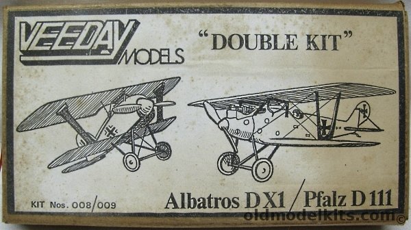 Veeday 1/72 Albatros DX1 (D-X1 / DX-1) Fighter, 008 009 plastic model kit